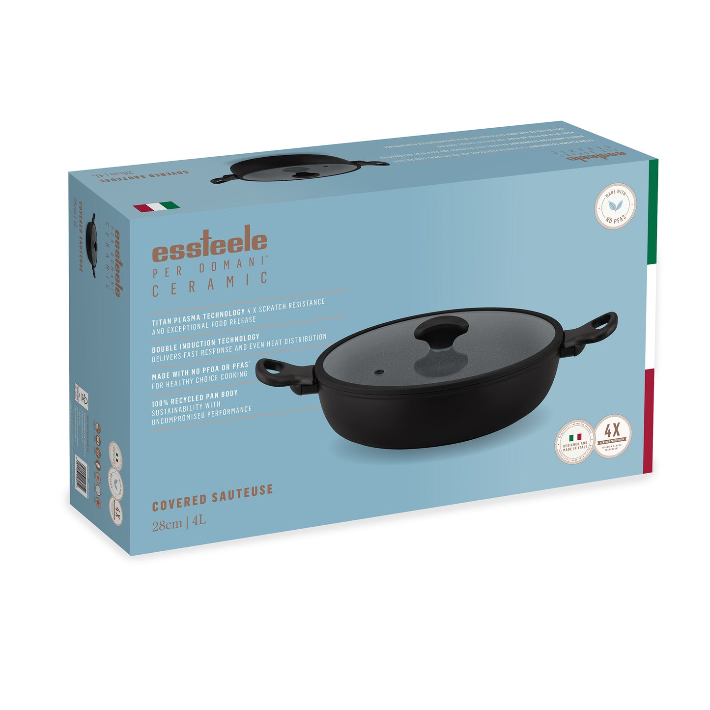 Essteele Per Domani Ceramic Induction Covered Sautéuse 28cm/4L
