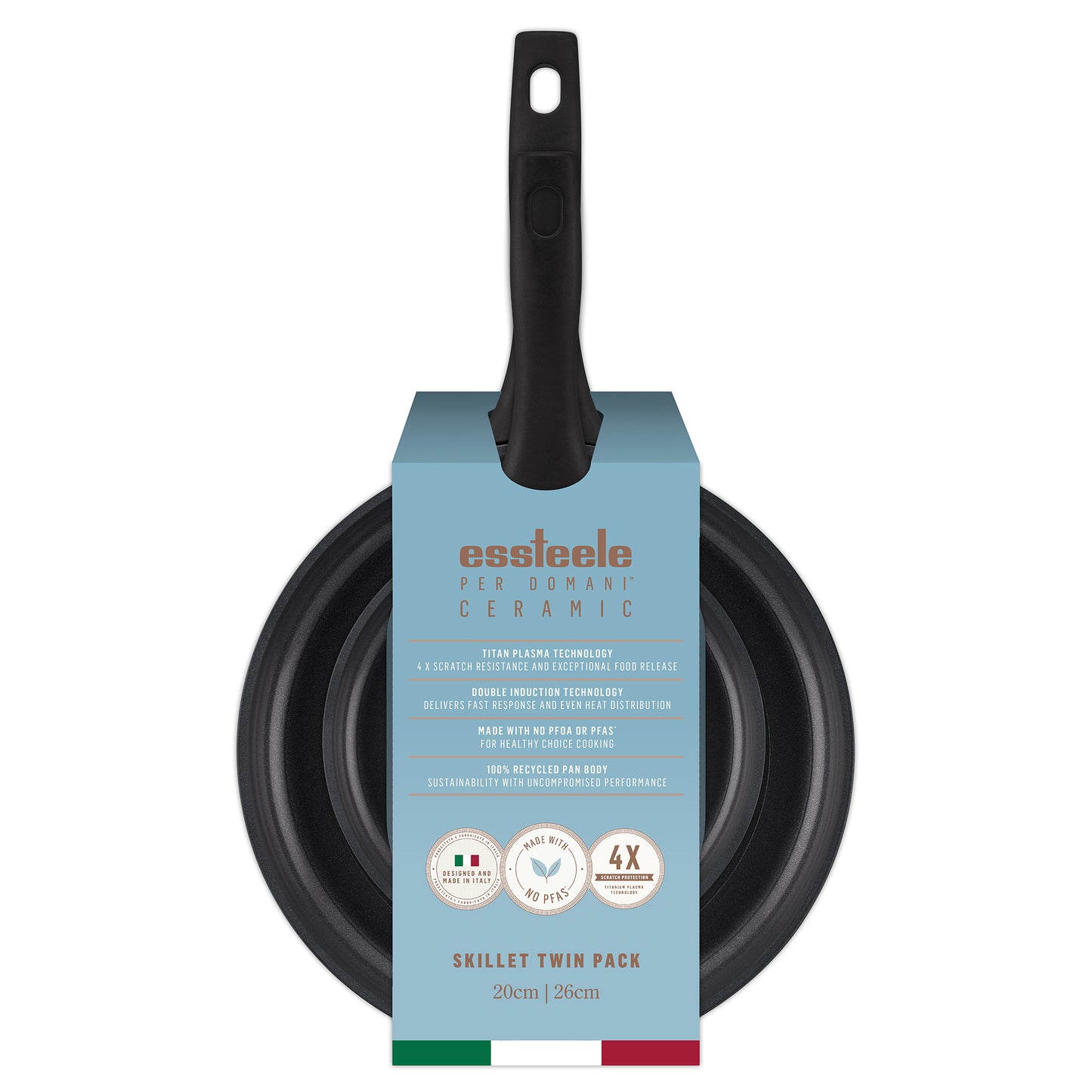 Essteele Per Domani Ceramic Induction Open French Skillet Twin Pack 20/26cm