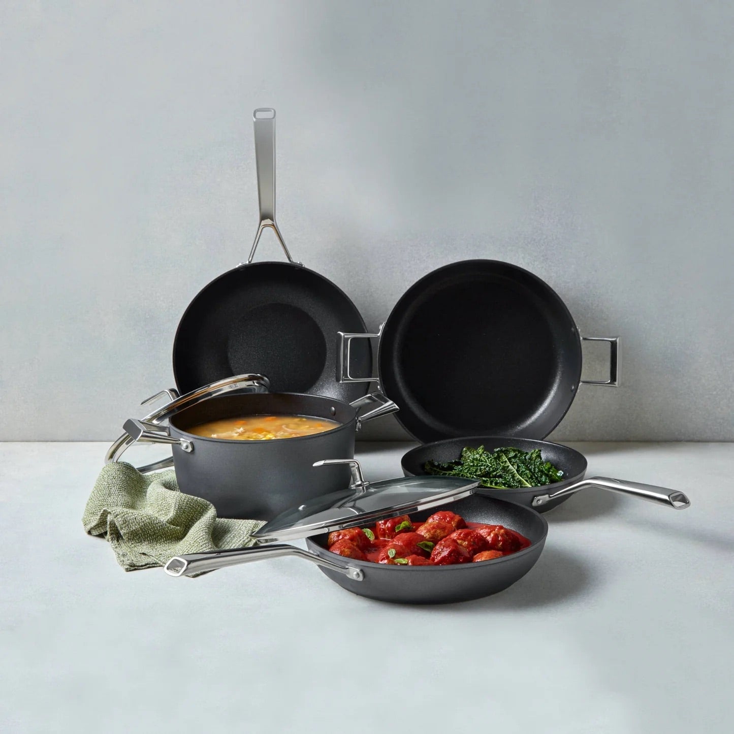 Essteele Per Bellezza Nonstick Induction 5 Piece Cookware Set Grey