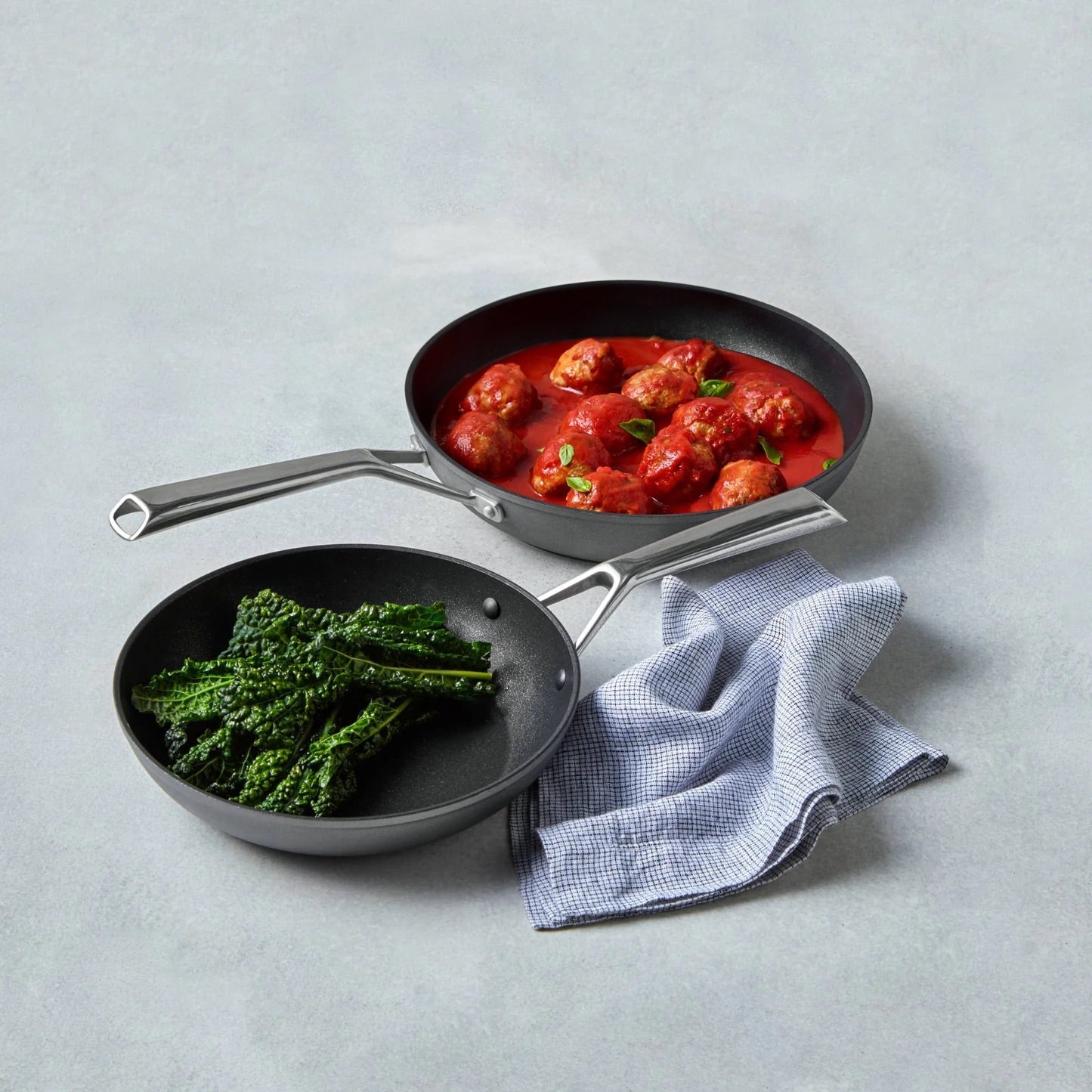 Essteele Per Bellezza Nonstick Induction Open Skillet Twin Pack 24/28cm Grey