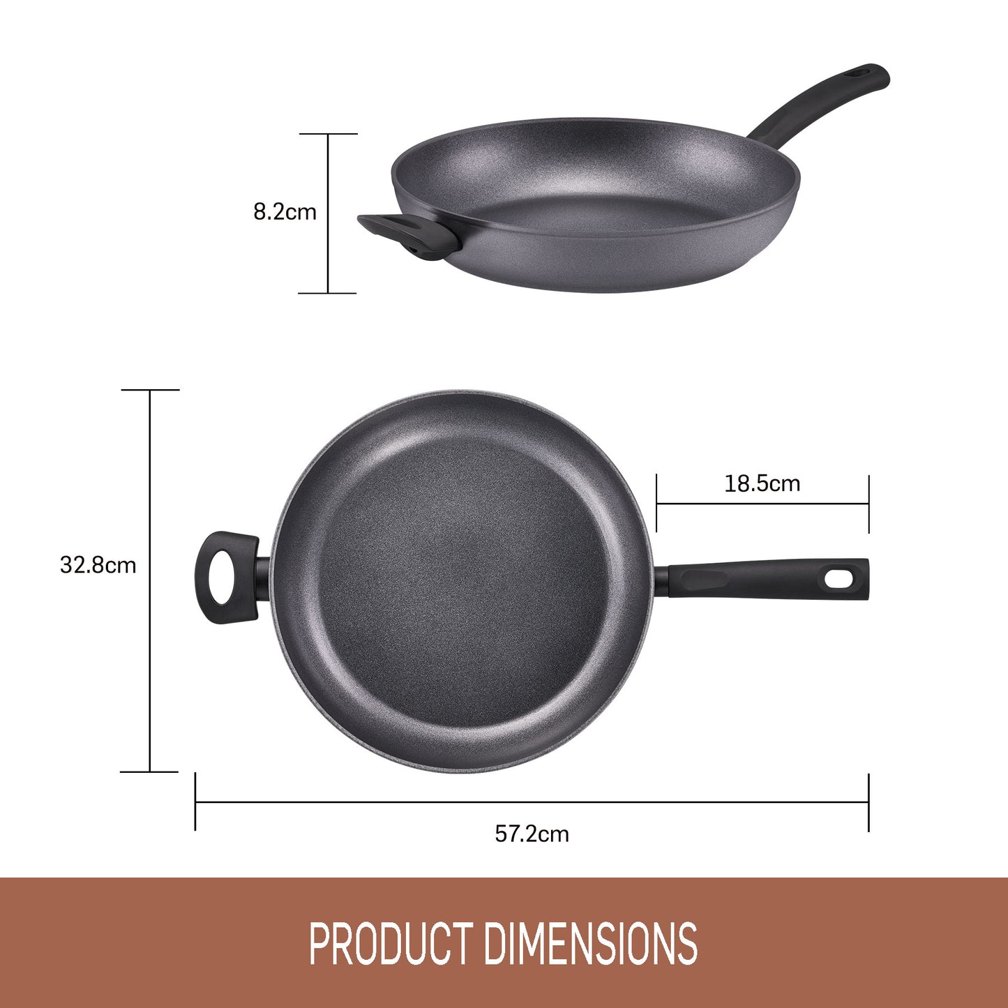 Essteele Per Benessere Ceramic Nonstick Induction Open Skillet With Helper Handle 32cm
