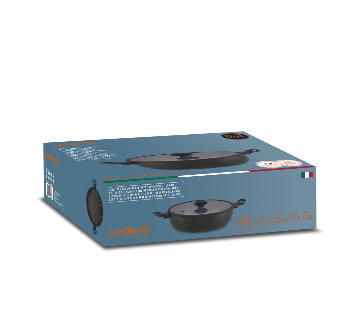 Essteele Per Domani Nonstick Induction Covered Sautéuse 30cm/5.5L