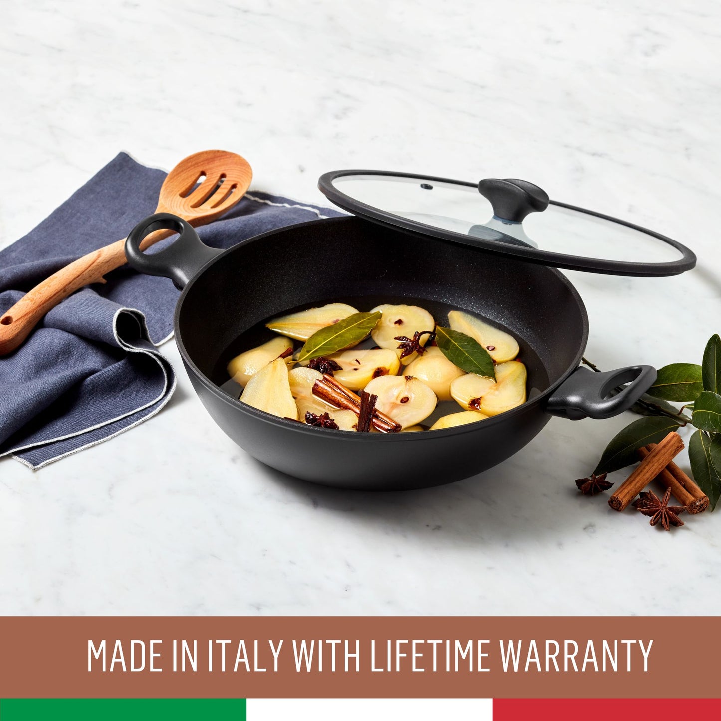 Essteele Per Domani Nonstick Induction Covered Wok 30cm