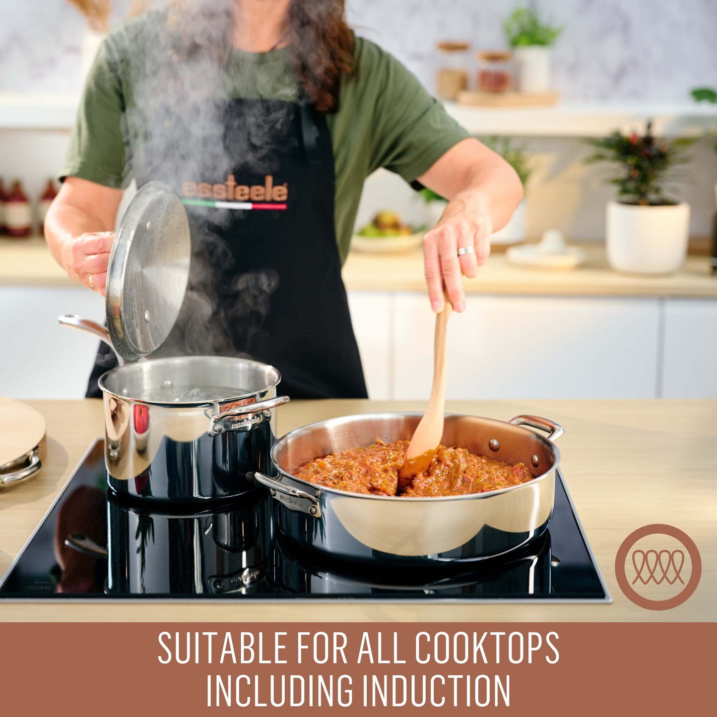 Essteele Eternità Clad Stainless Steel Induction Covered Saucepan 16cm/1.8L