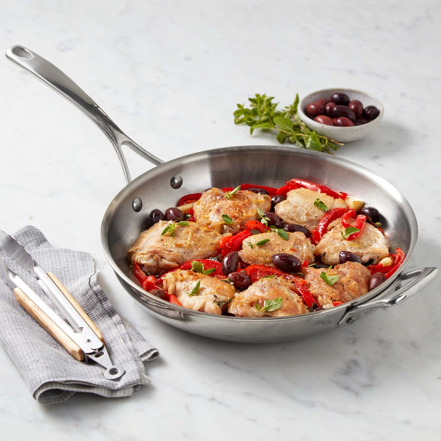 Essteele Eternità Clad Stainless Steel Induction Open French Skillet 30cm