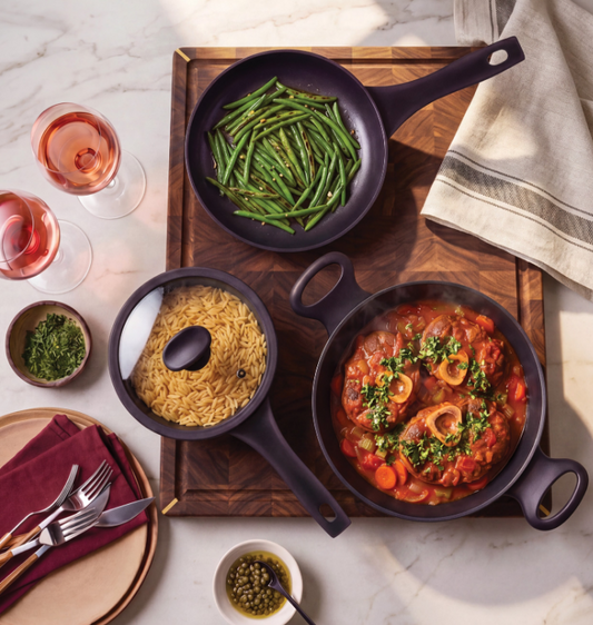 Osso Buco with Gremolata, Orzo & Blistered Green Beans