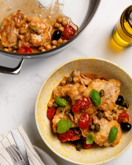 Mediterranean Chicken and Chickpea Braise
