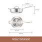 Essteele Eternità Stainless Steel Induction Covered Chefs Pan with Helper Handle 28cm