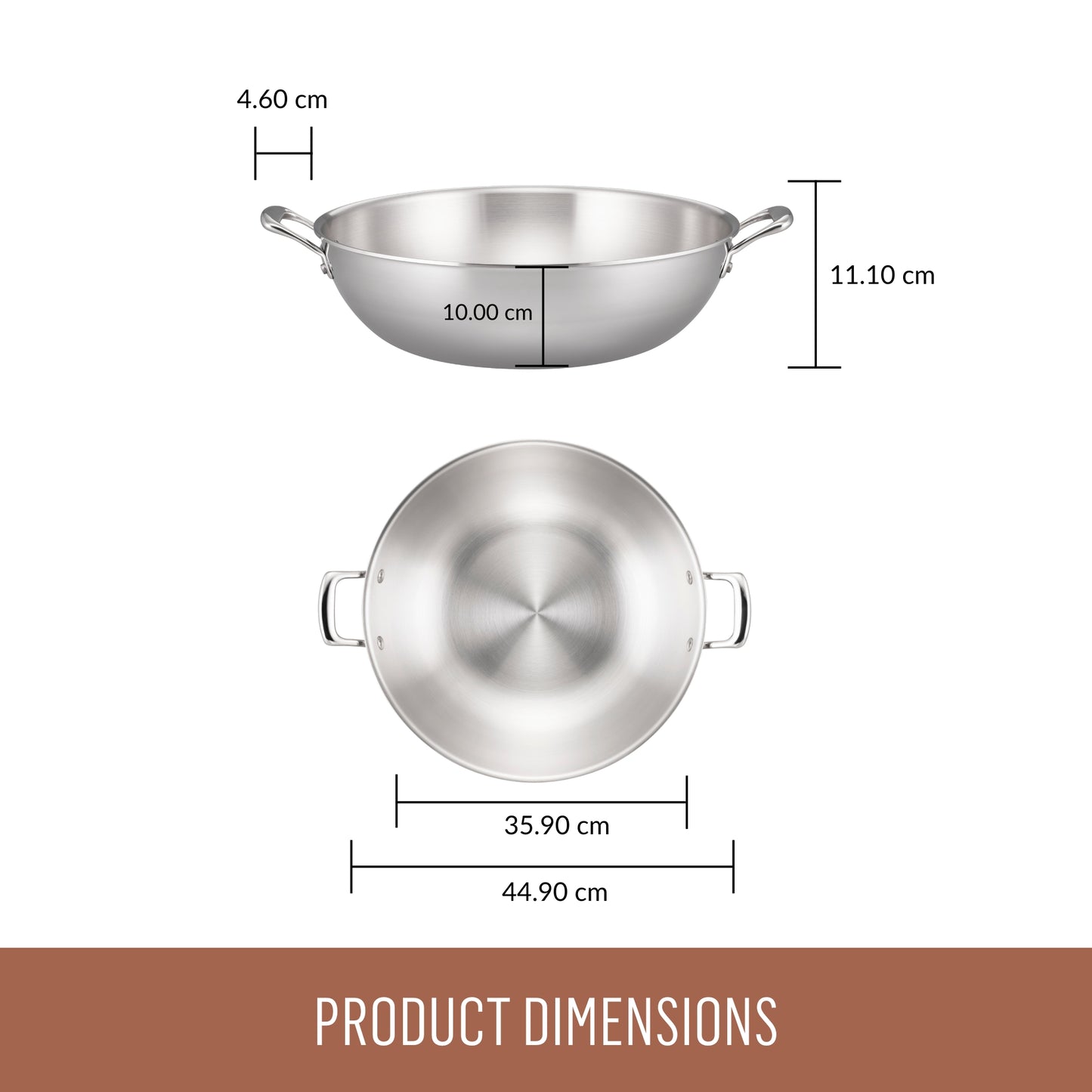 Essteele Eternità Stainless Steel Induction Open Wok 34cm