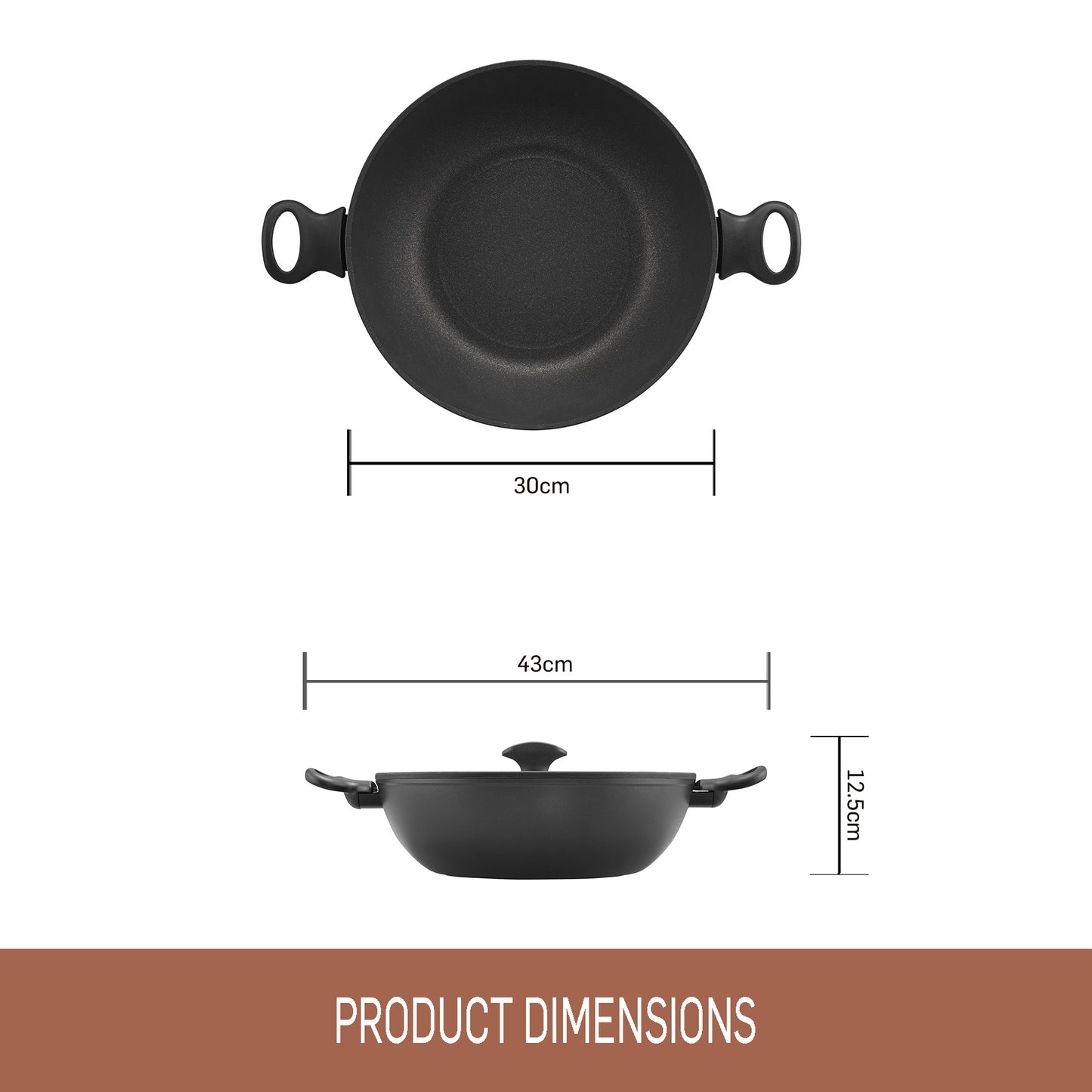 Essteele Per Domani Ceramic Induction Covered Wok 30cm