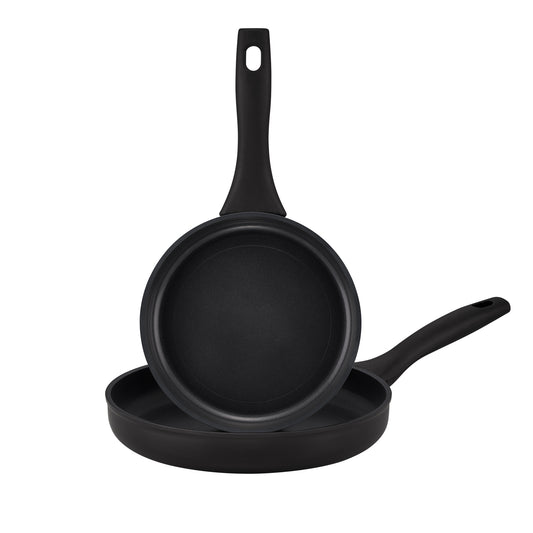 For searing, frying and everyday cooking – ceramic nonstick coated aluminium – Essteele Per Domani Ceramic Induction Open French Skillet Twin Pack 20/26cm