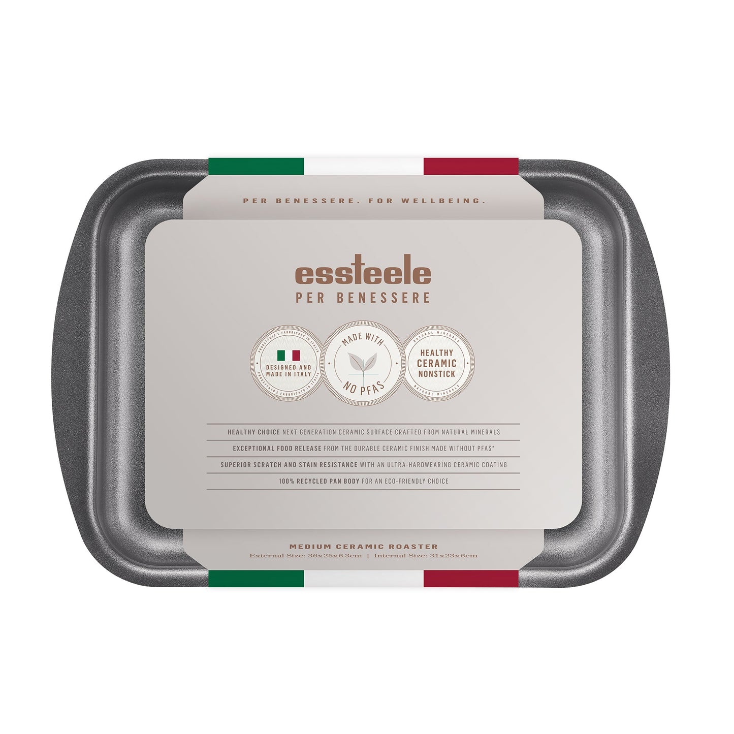 Essteele Per Benessere Ceramic Nonstick Roaster Medium 31 x 23cm
