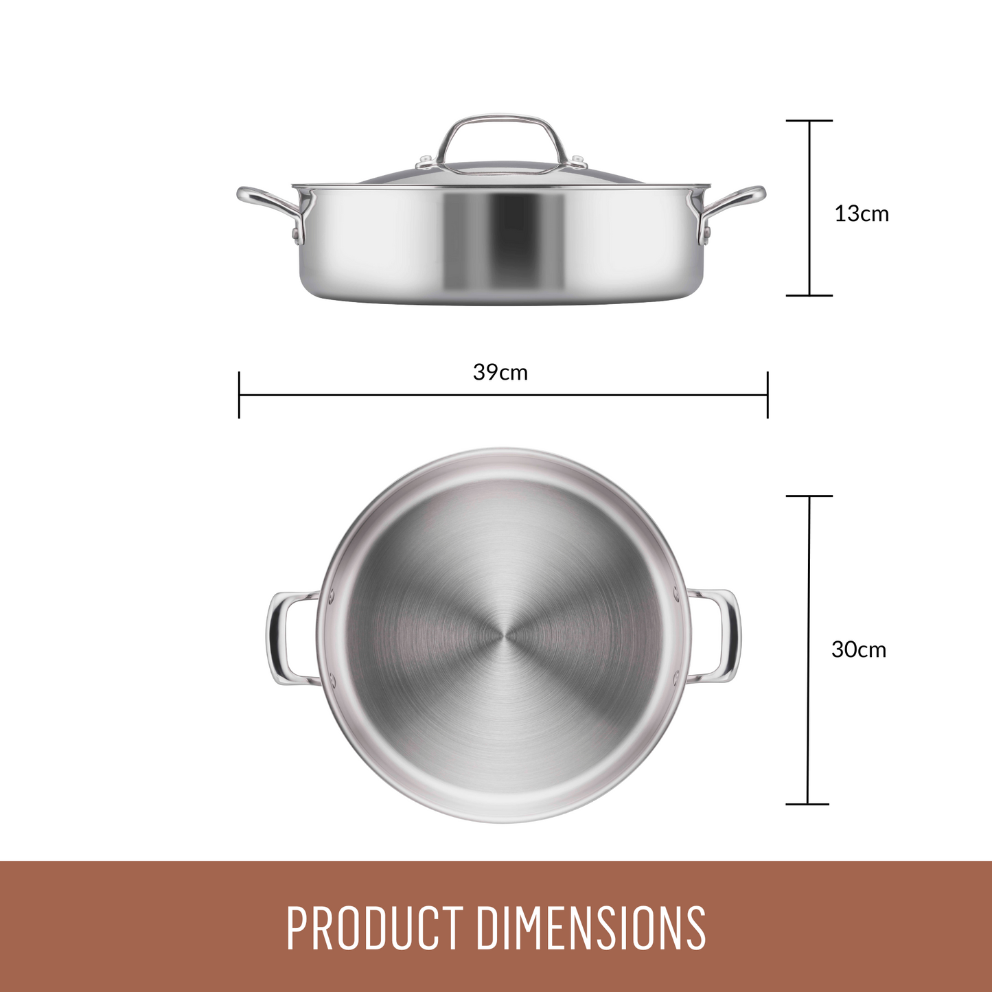 Essteele Eternità Clad Stainless Steel Induction Covered Sauteuse 30cm/5.6L