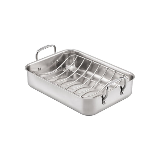 Essteele Stainless Steel Roaster With Rack 35cm x25cm x8cm