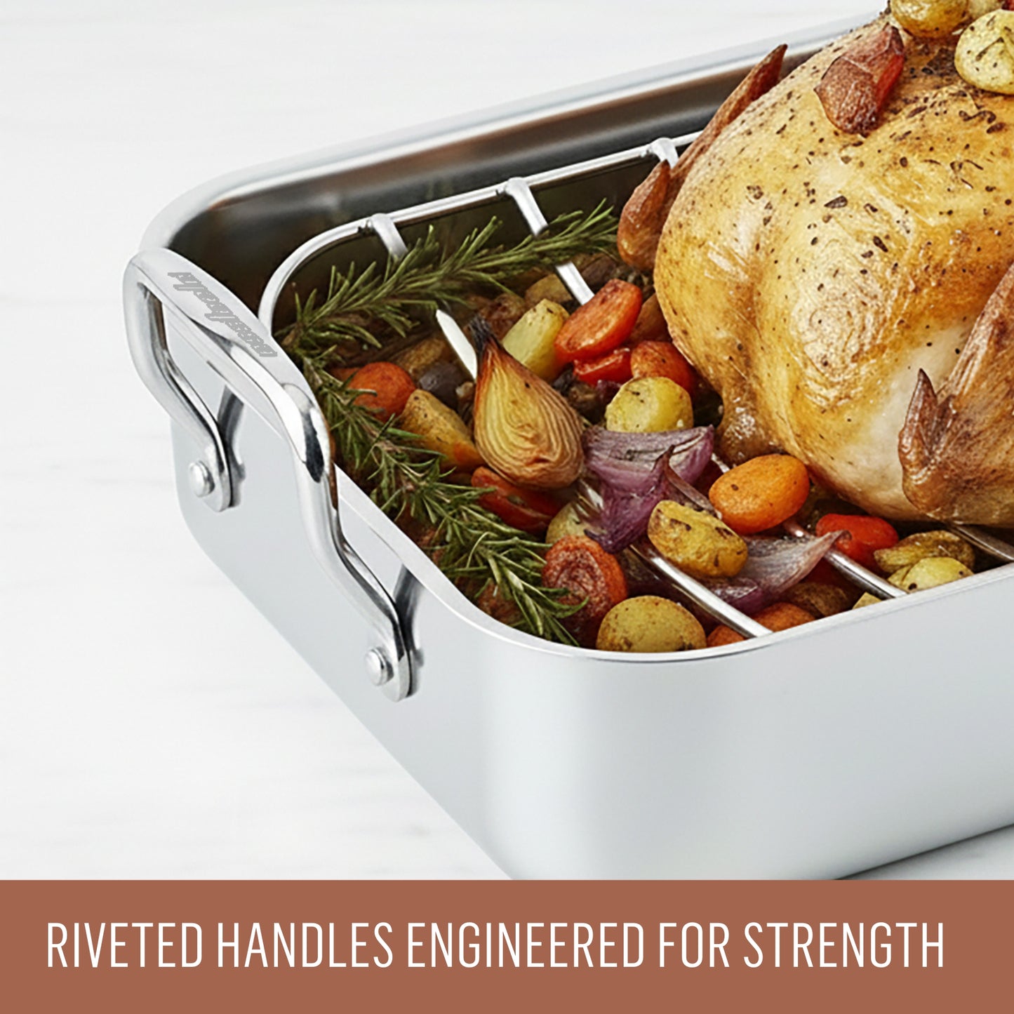 Essteele Stainless Steel Roaster With Rack 35cm x25cm x8cm