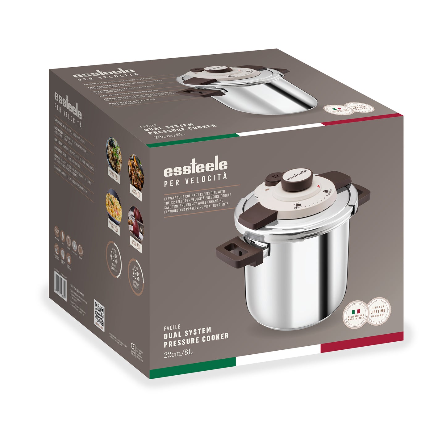 Essteele Per Velocita Stainless Steel Pressure Cooker 22cm/8L