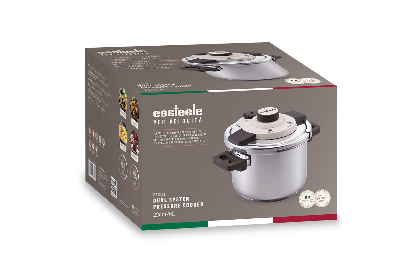 Essteele Per Velocita Stainless Steel Pressure Cooker 22cm/6L