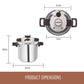 Essteele Per Velocita Stainless Steel Pressure Cooker 22cm/8L