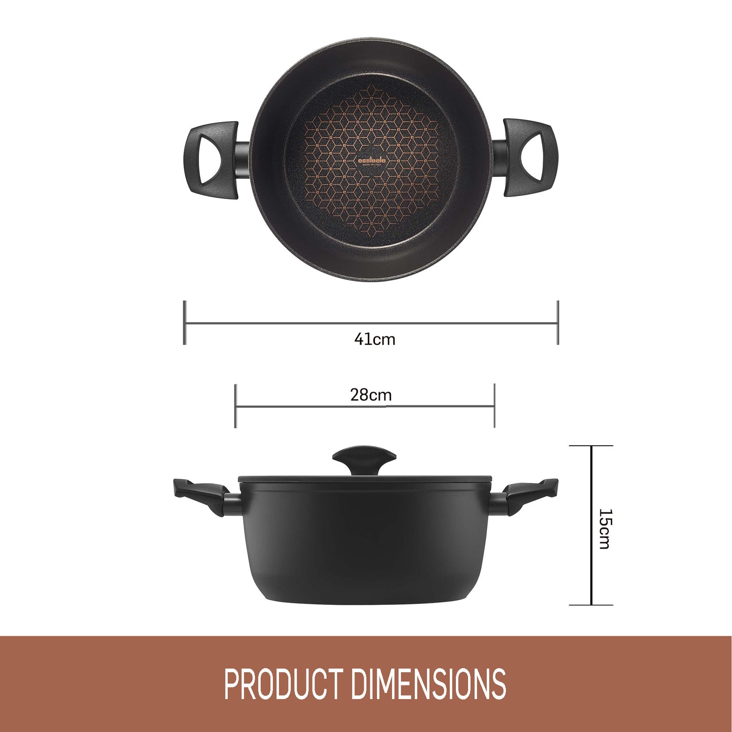 Essteele Per Salute Nonstick Induction Covered Casserole 28cm/7.7L