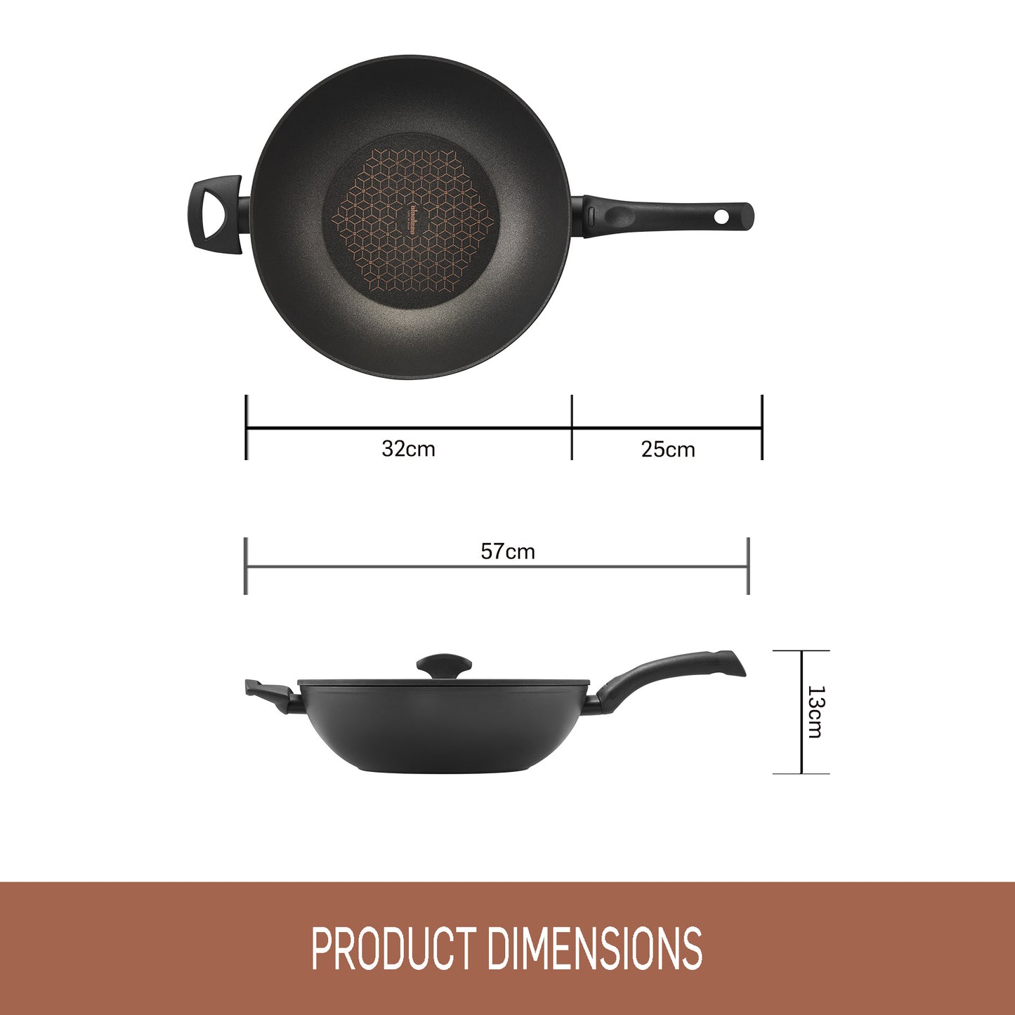 Essteele Per Salute Nonstick Induction Covered Stirfry 32cm