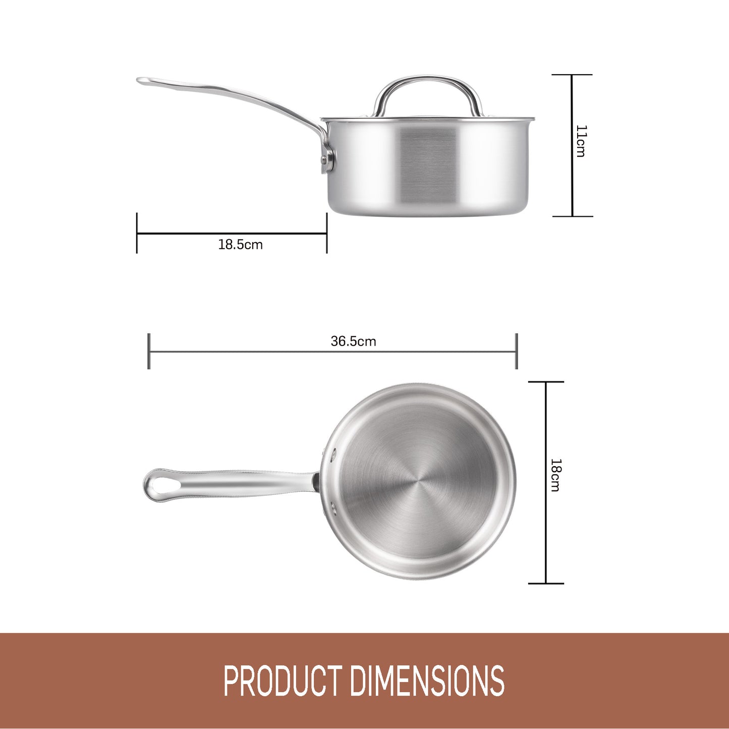 Essteele Per Amore Clad Stainless Steel Induction Covered Saucepan 18cm/1.9L