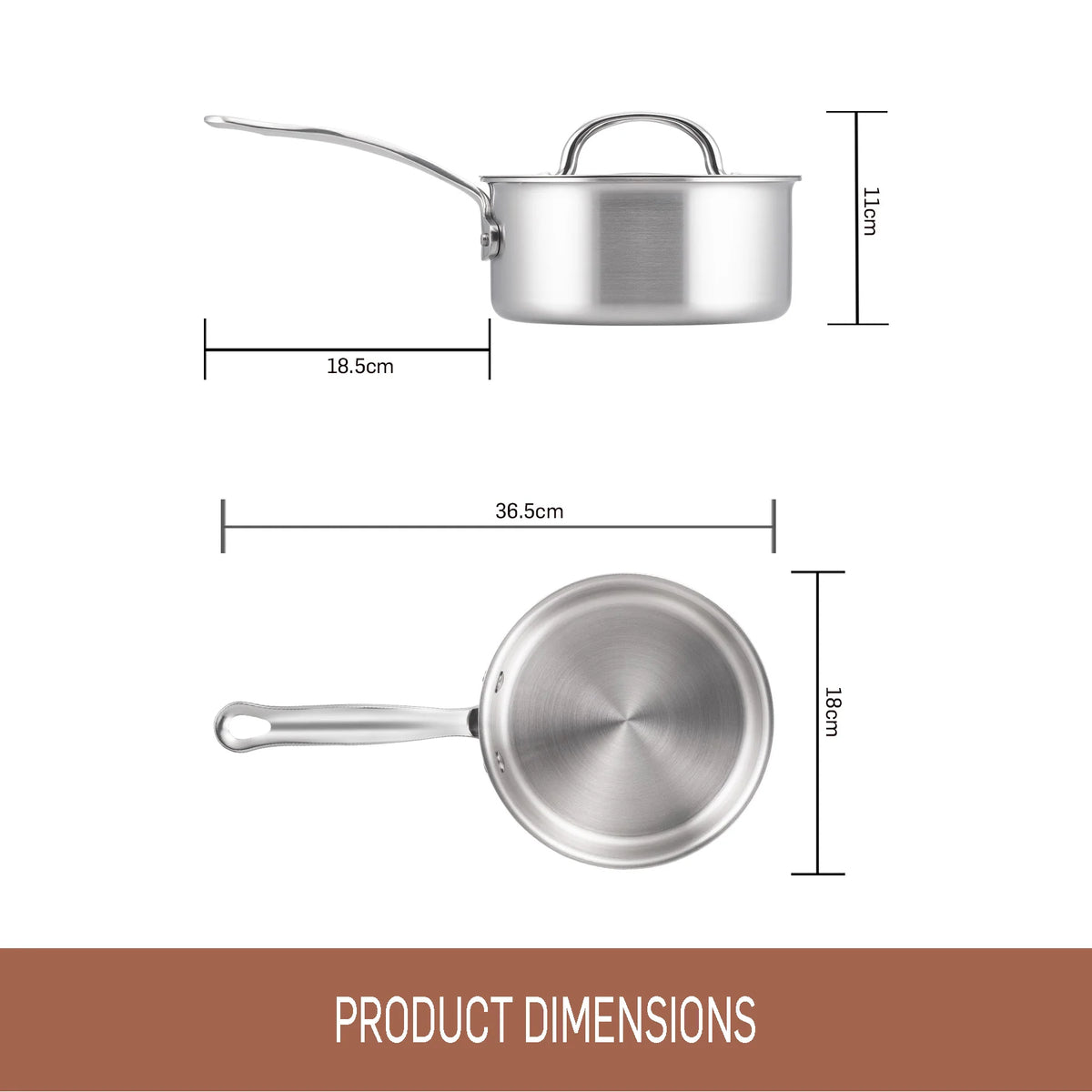 Essteele Per Amore Clad Stainless Steel Induction Saucepan Set