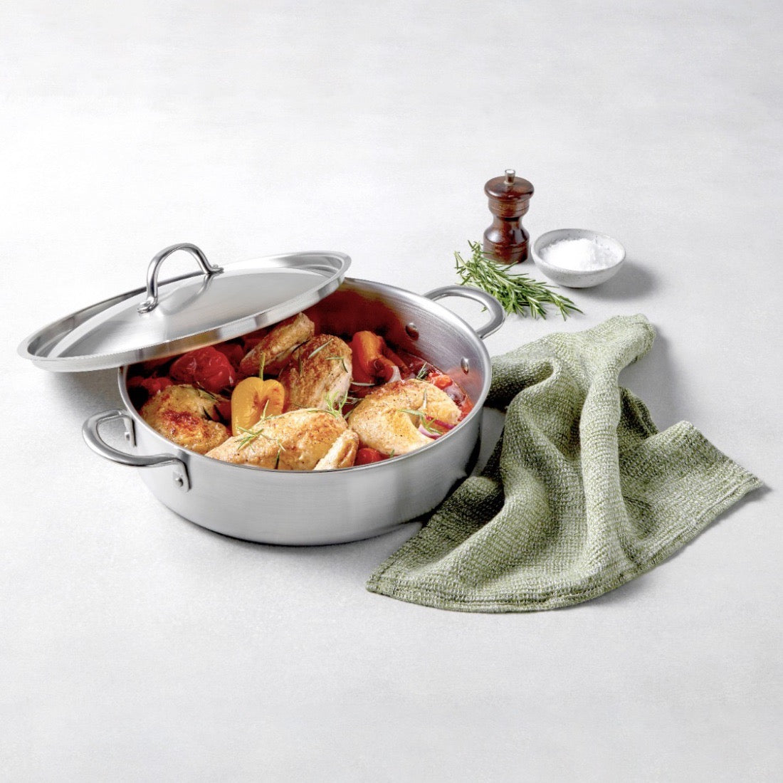 Per Amore Clad Stainless Steel Induction Covered Sauteuse 30cm/4.7L