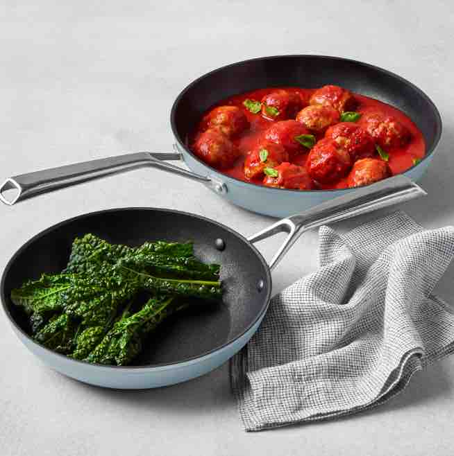 Essteele Per Bellezza Nonstick Induction Open Skillet Twin Pack 24/28cm Blue