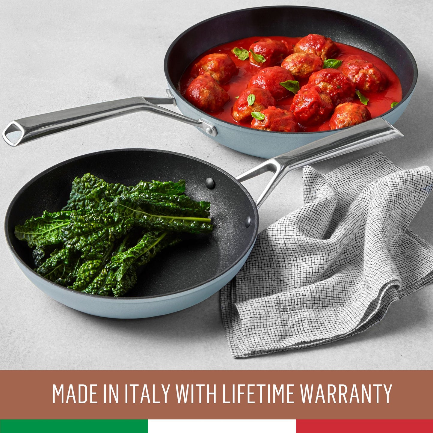 Essteele Per Bellezza Nonstick Induction Open Skillet Twin Pack 24/28cm Blue