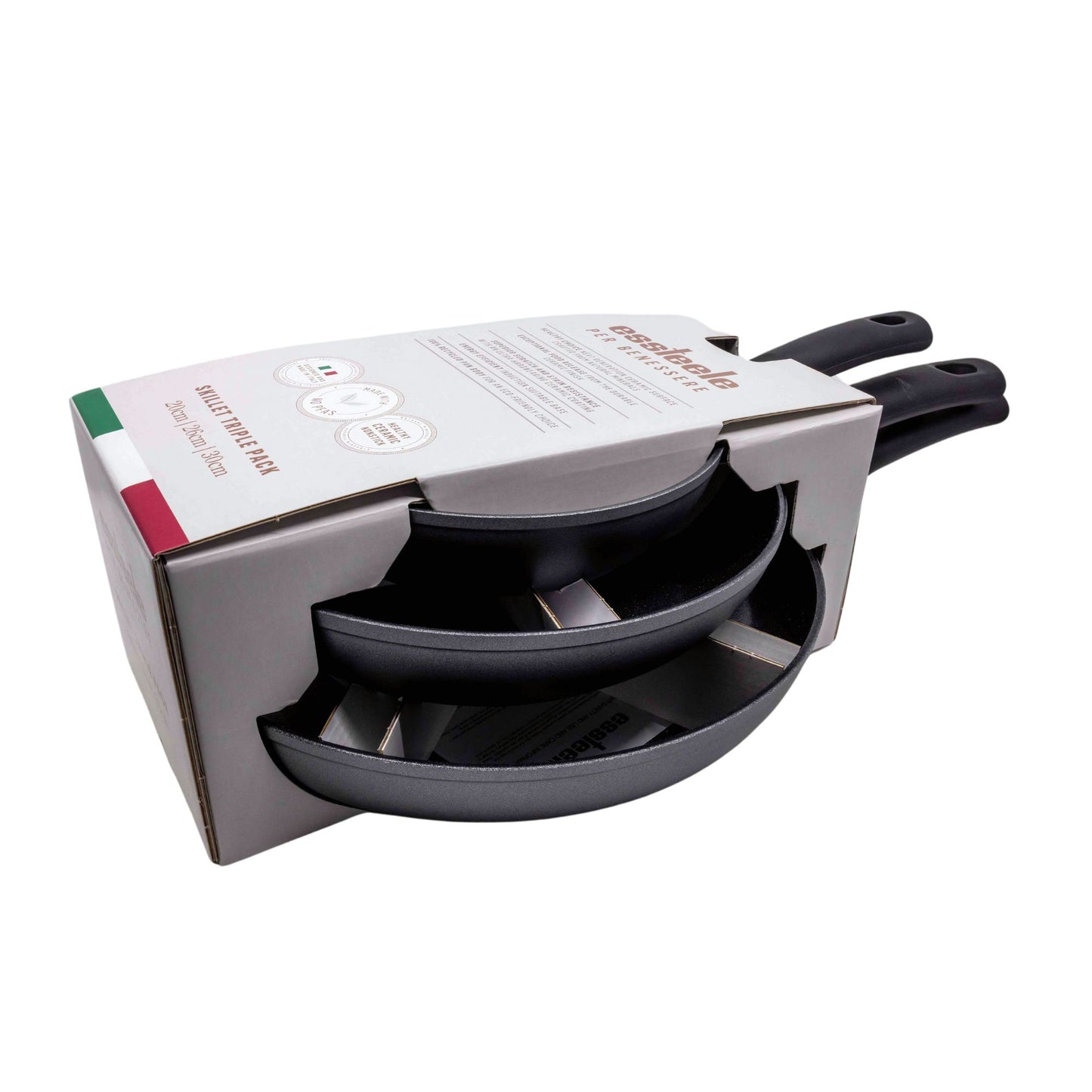 Essteele Per Benessere Ceramic Nonstick Induction Skillet Triple Pack 20/26/30cm