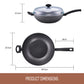 Essteele Per Benessere Ceramic Nonstick Induction Covered Wok With Helper Handle 32cm