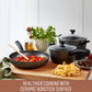 Essteele Per Benessere Ceramic Nonstick Induction Covered Wok With Helper Handle 32cm