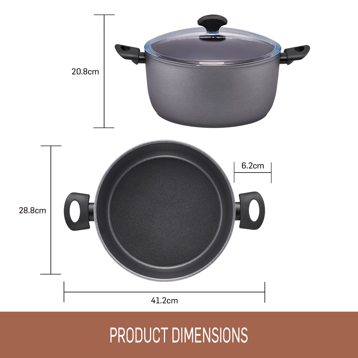Essteele Per Benessere Ceramic Nonstick Induction Covered Casserole 28cm/7.7L