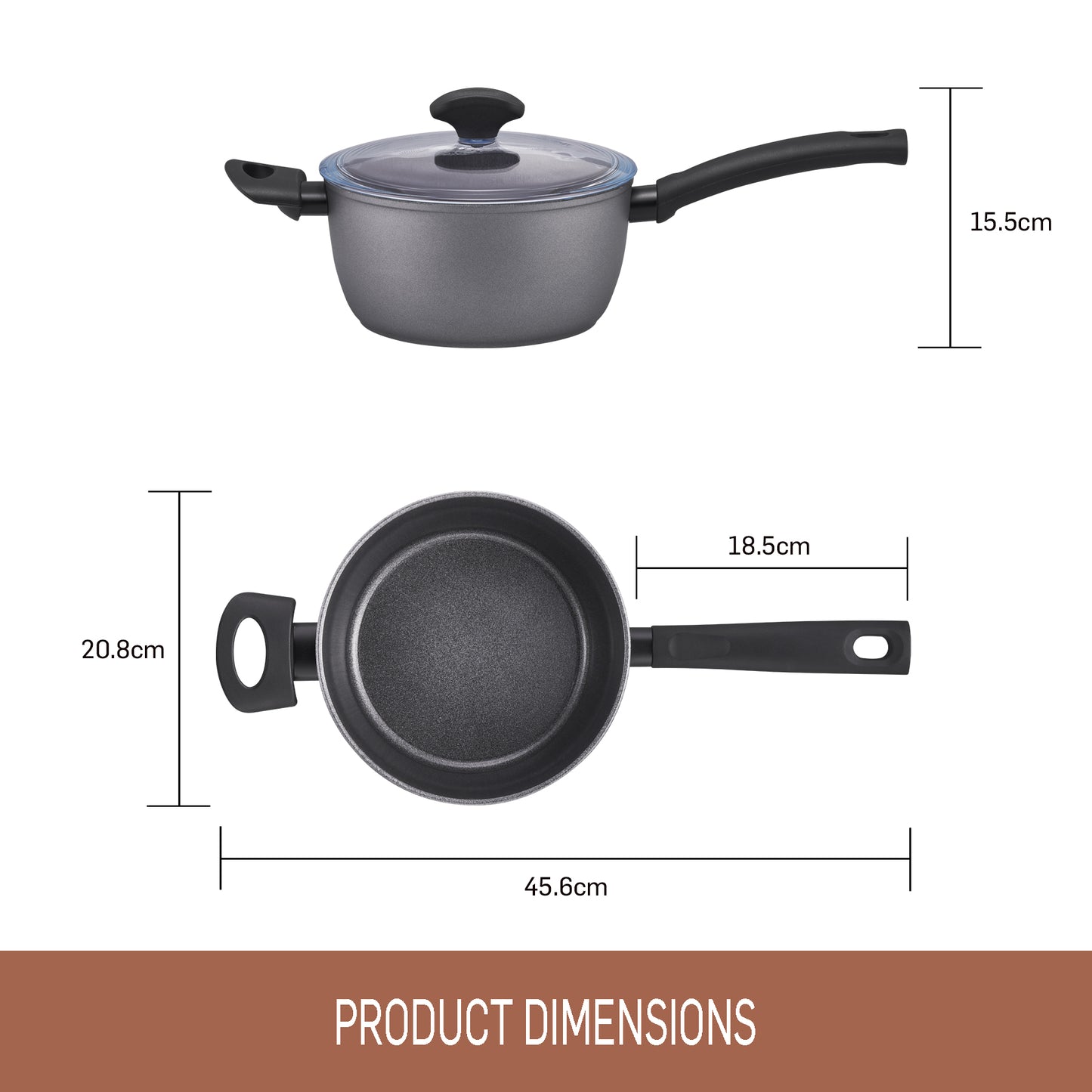 Essteele Per Benessere Ceramic Nonstick Induction Covered Saucepan 20cm/2.9L