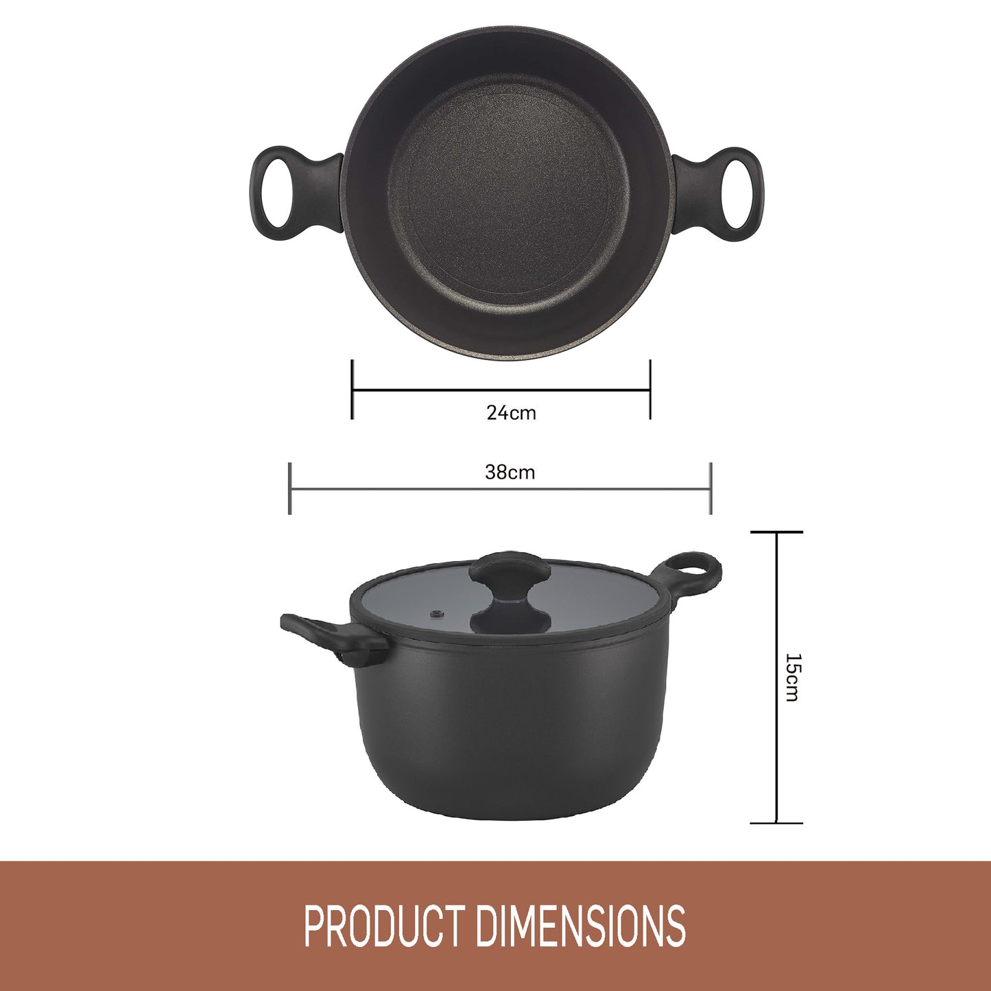 Essteele Per Domani Nonstick Induction Covered Casserole 24cm/5.5L