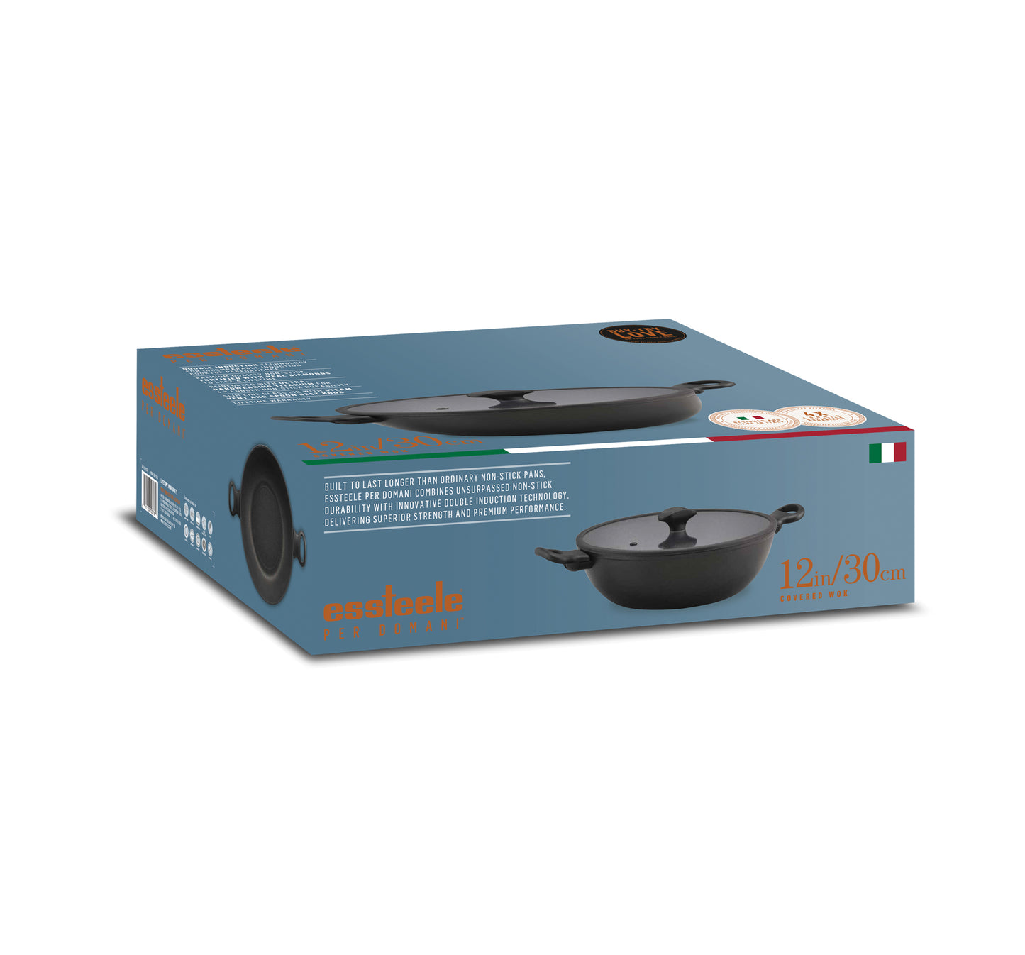 Essteele Per Domani Nonstick Induction Covered Wok 30cm