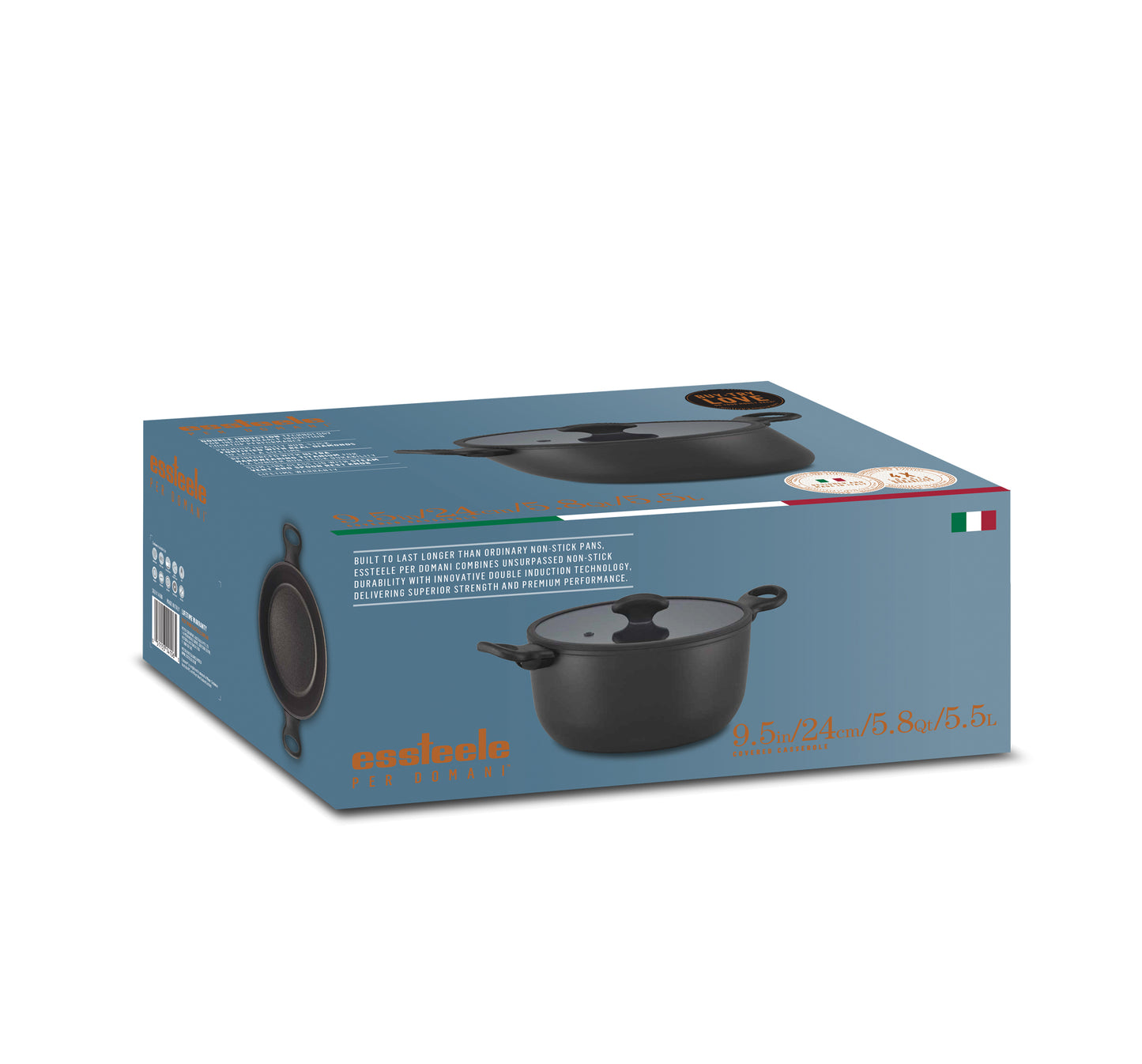 Essteele Per Domani Nonstick Induction Covered Casserole 24cm/5.5L