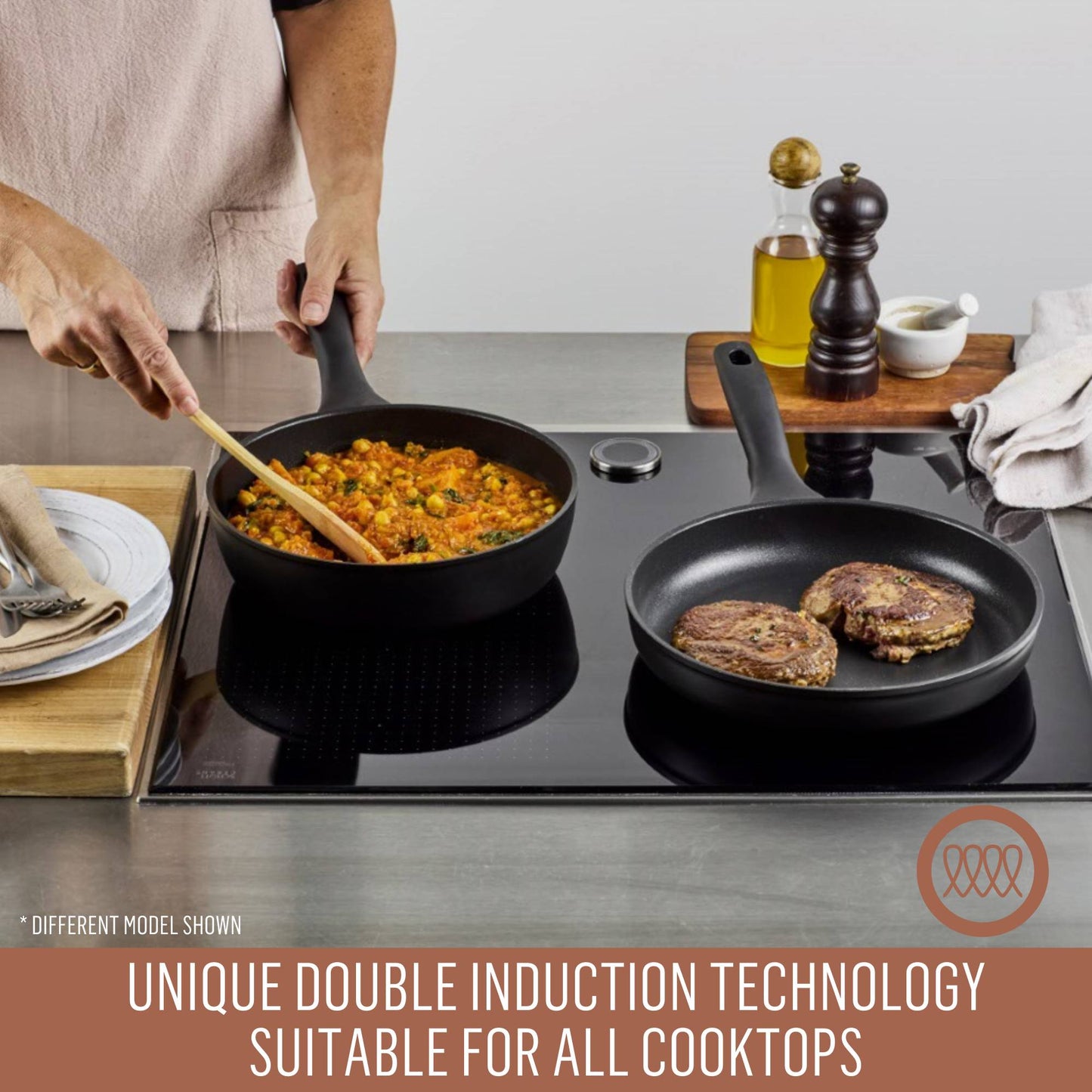 Essteele Per Domani Nonstick Induction Covered Wok 30cm