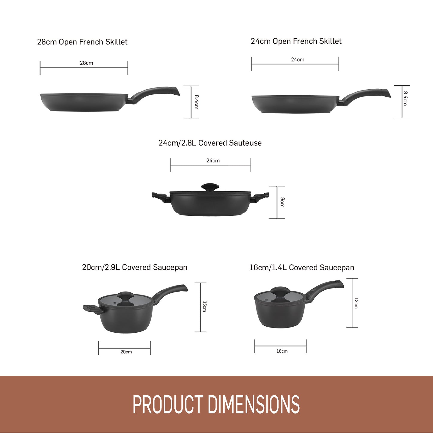 Essteele Per Salute Nonstick Induction 5 Piece Cookware Set