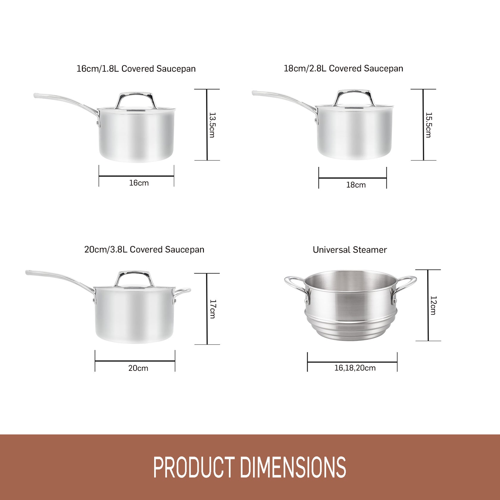 Essteele Per Sempre Clad Induction 4 Piece Cookware Set Essteele