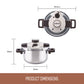 Essteele Per Velocita Stainless Steel Pressure Cooker 22cm/4.5L