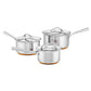 Essteele Per Vita Copper Base Stainless Steel Induction 3 Piece Covered Saucepan Set