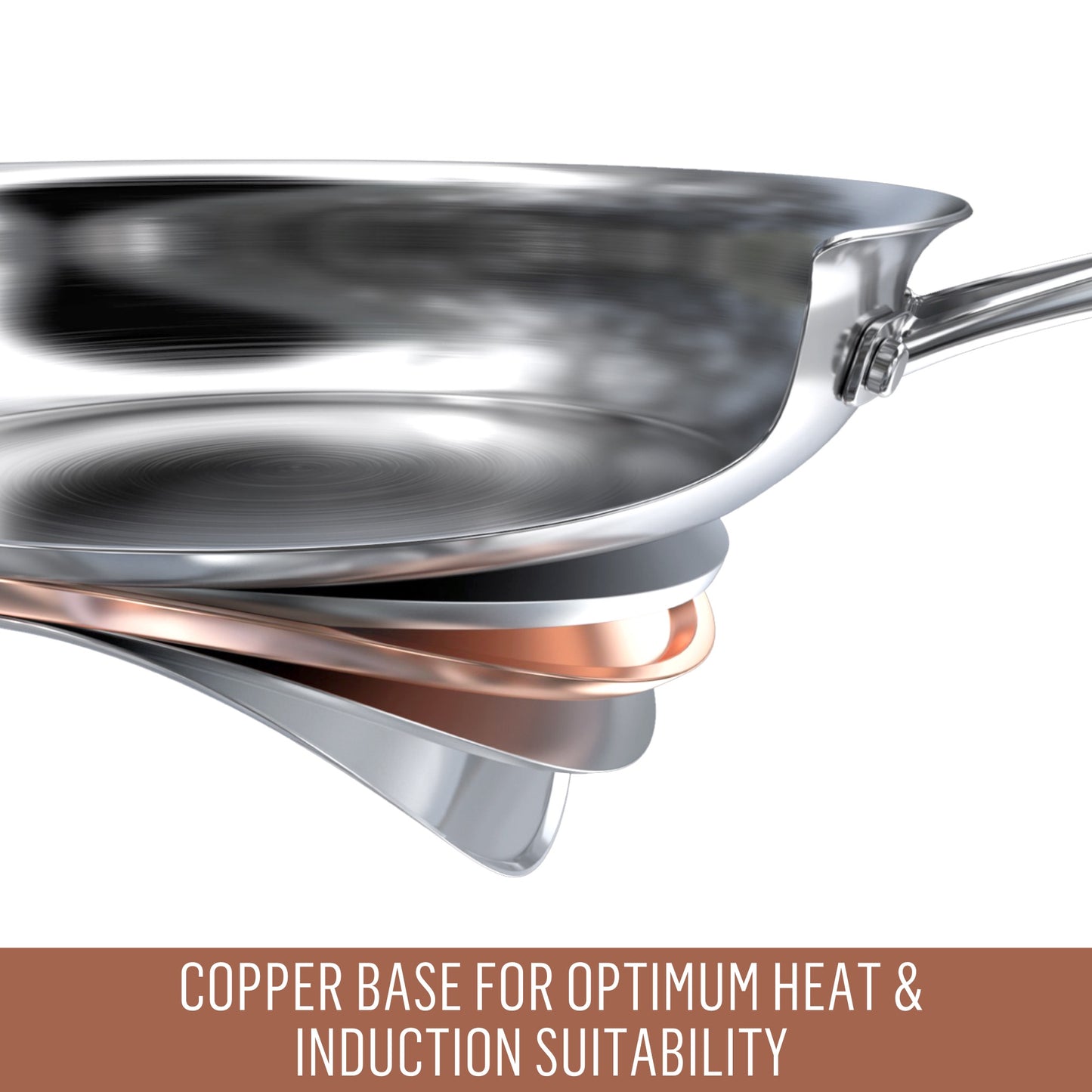 Essteele Per Vita Copper Base Stainless Steel Induction Open French Skillet 28cm