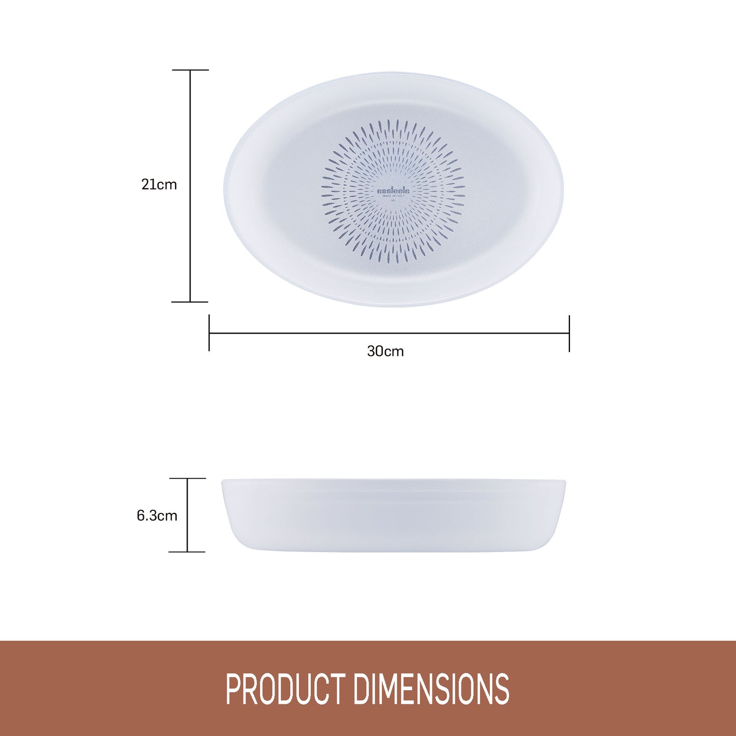 Essteele Glass Ceramic Nonstick 1.9L Medium Oval Dish 30 x 21 x 6.3cm