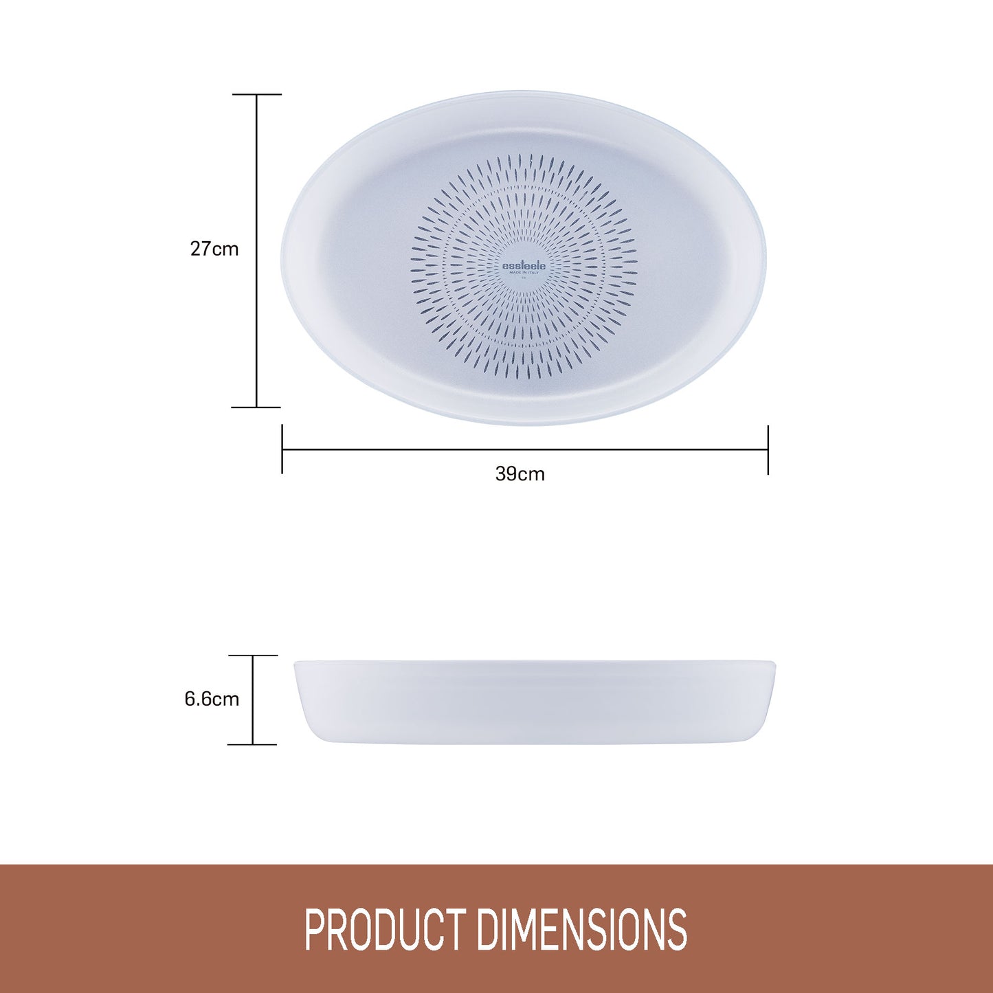 Essteele Ceramic Nonstick 3.5L Large Oval Dish 39.5 x 27.5 x 6.5cm